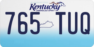 KY license plate 765TUQ