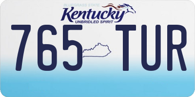 KY license plate 765TUR
