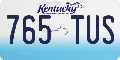 KY license plate 765TUS