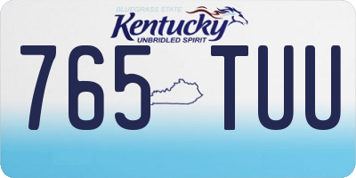 KY license plate 765TUU