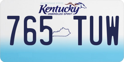 KY license plate 765TUW