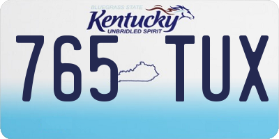 KY license plate 765TUX