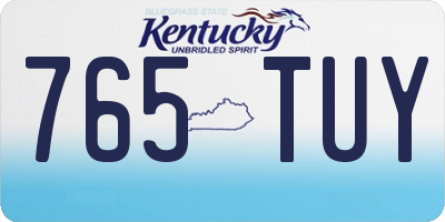 KY license plate 765TUY