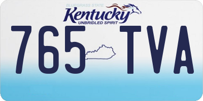 KY license plate 765TVA