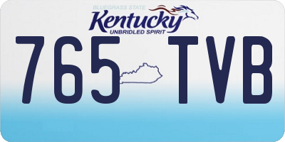 KY license plate 765TVB