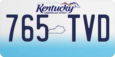 KY license plate 765TVD