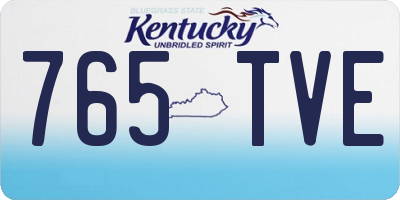 KY license plate 765TVE
