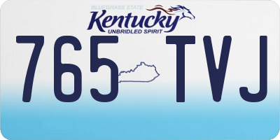 KY license plate 765TVJ