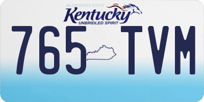 KY license plate 765TVM