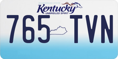KY license plate 765TVN
