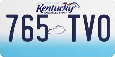 KY license plate 765TVO