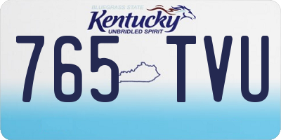 KY license plate 765TVU