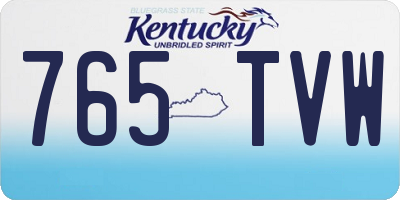 KY license plate 765TVW