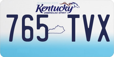 KY license plate 765TVX