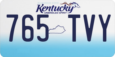 KY license plate 765TVY