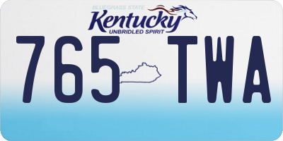 KY license plate 765TWA