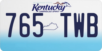 KY license plate 765TWB