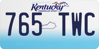 KY license plate 765TWC