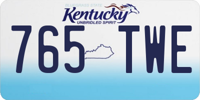 KY license plate 765TWE