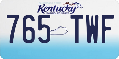 KY license plate 765TWF
