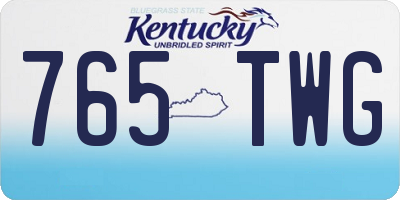 KY license plate 765TWG