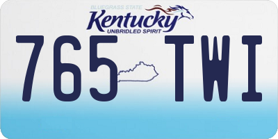 KY license plate 765TWI