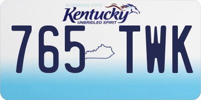 KY license plate 765TWK