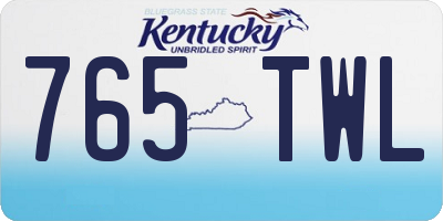 KY license plate 765TWL