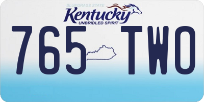 KY license plate 765TWO