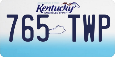 KY license plate 765TWP