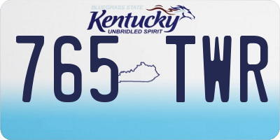KY license plate 765TWR