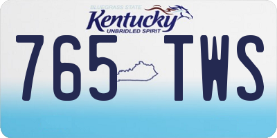 KY license plate 765TWS