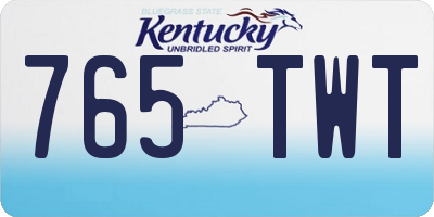 KY license plate 765TWT