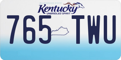KY license plate 765TWU