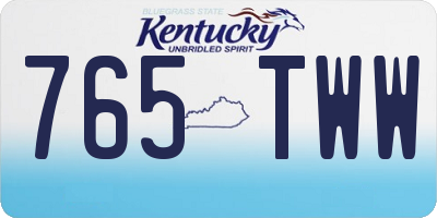 KY license plate 765TWW
