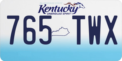 KY license plate 765TWX