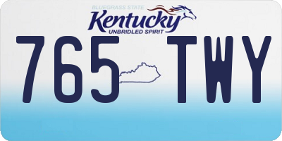 KY license plate 765TWY
