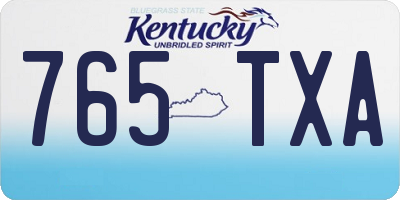 KY license plate 765TXA