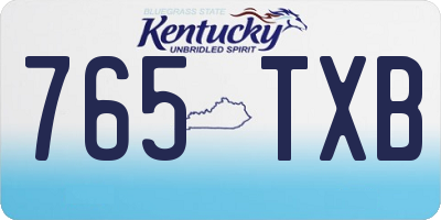 KY license plate 765TXB