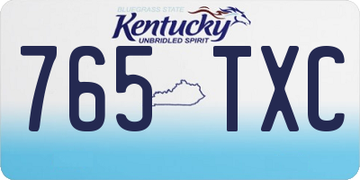 KY license plate 765TXC