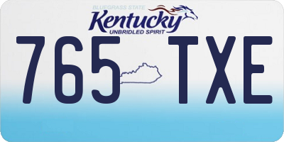KY license plate 765TXE
