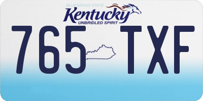 KY license plate 765TXF