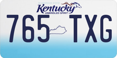 KY license plate 765TXG