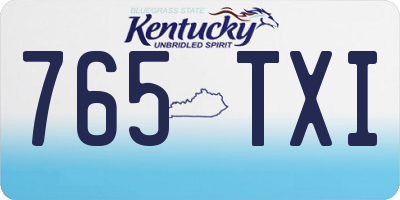 KY license plate 765TXI