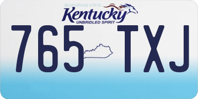 KY license plate 765TXJ