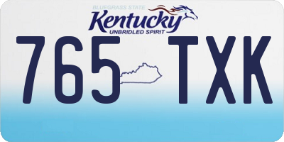 KY license plate 765TXK