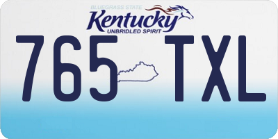 KY license plate 765TXL