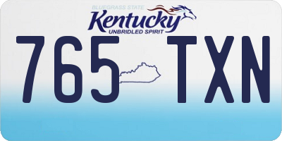 KY license plate 765TXN