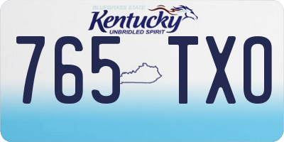 KY license plate 765TXO