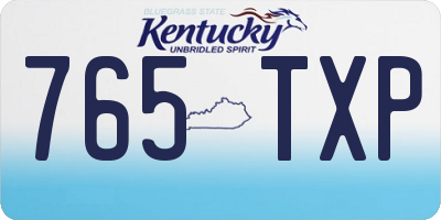 KY license plate 765TXP